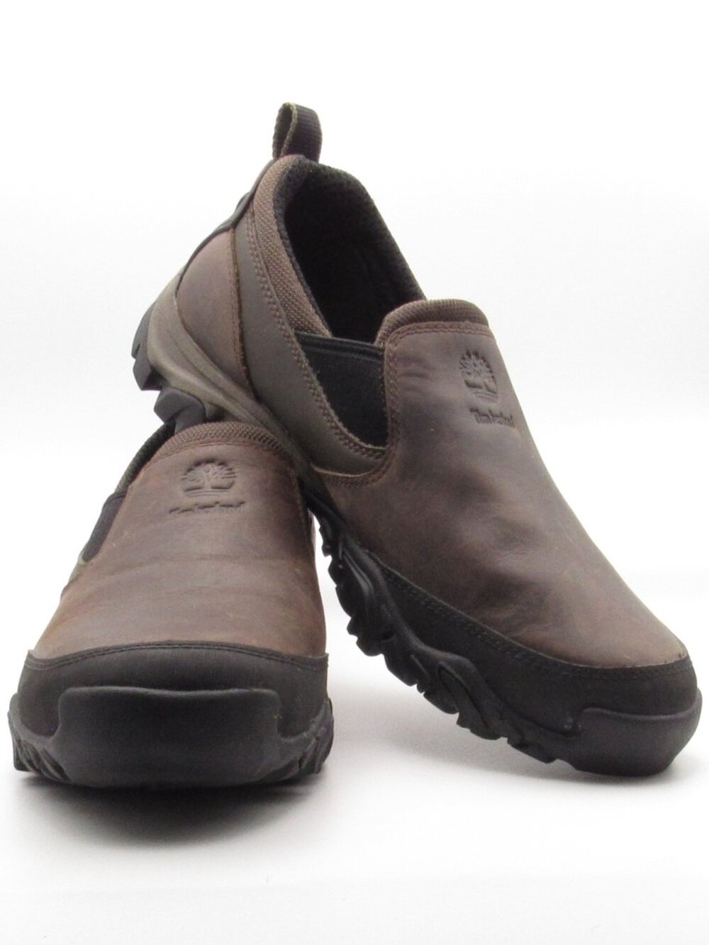 Timberland Brown MT Abram Leather Slip-On Mocs Mens Size 8.5 VG Condition